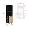 Tuhome Kaia Corner Bar Cabinet, 2 Shelves, 10 Built-in Wine Rack, Door Cabinet, 2 interior Shelves, BK/Pine BWM7764 - alternate 2